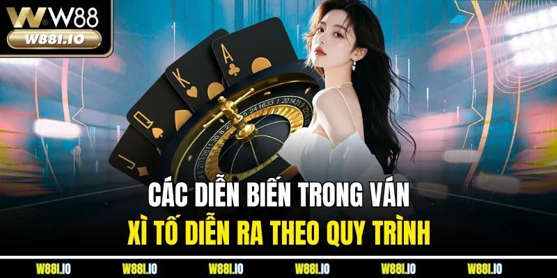 Các diễn biến trong ván xì tố diễn ra theo quy trình 